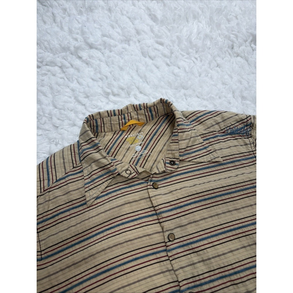 Mountain Hardwear Men's Medium Striped Short Sleeve Snap Button Hiking Shirt